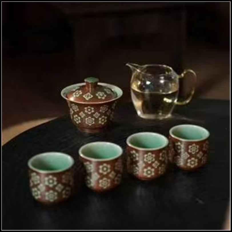 宝相花茶具1